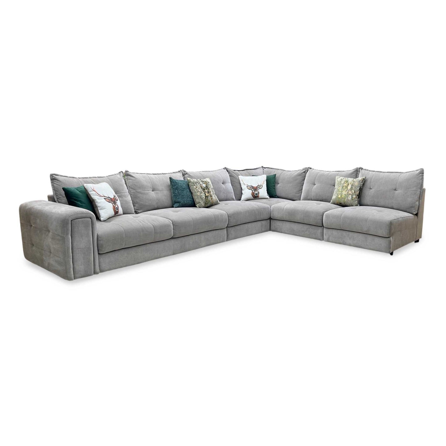 ‘Goliath’ Manhattan Nutmeg 58005 Fabric XL Open End Corner Sofa with Storage Arm