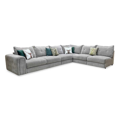 ‘Goliath’ Manhattan Nutmeg 58005 Fabric XL Open End Corner Sofa with Storage Arm