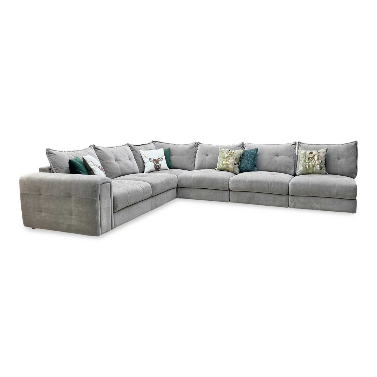 ‘Goliath’ Manhattan Nutmeg 58005 Fabric XL Open End Corner Sofa with Storage Arm