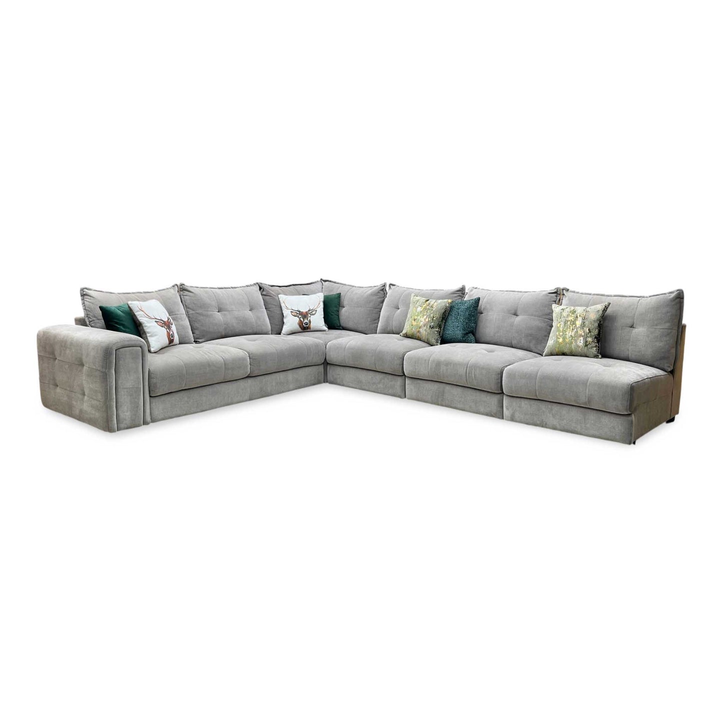 ‘Goliath’ Manhattan Nutmeg 58005 Fabric XL Open End Corner Sofa with Storage Arm