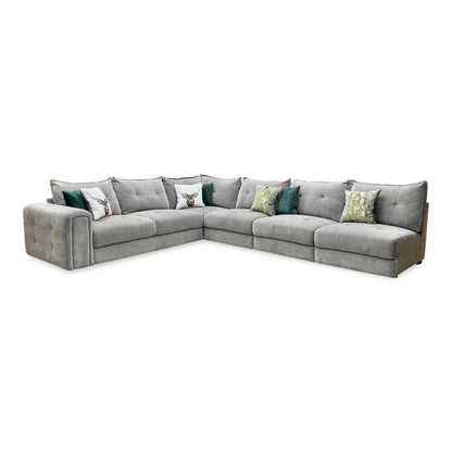 ‘Goliath’ Manhattan Nutmeg 58005 Fabric XL Open End Corner Sofa with Storage Arm