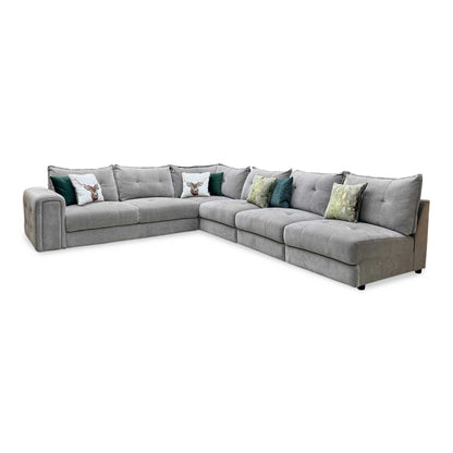 ‘Goliath’ Manhattan Nutmeg 58005 Fabric XL Open End Corner Sofa with Storage Arm