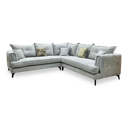 ‘Farrah’ Riga Silver - Zena Silver Dw Fabric Large Corner Sofa