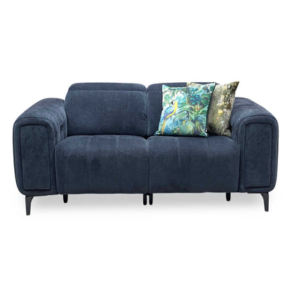 ‘Elphaba’ Manhattan Indigo 58009 Fabric 2 Seater Power Recliner Sofa with Storage Arms Furniture Village