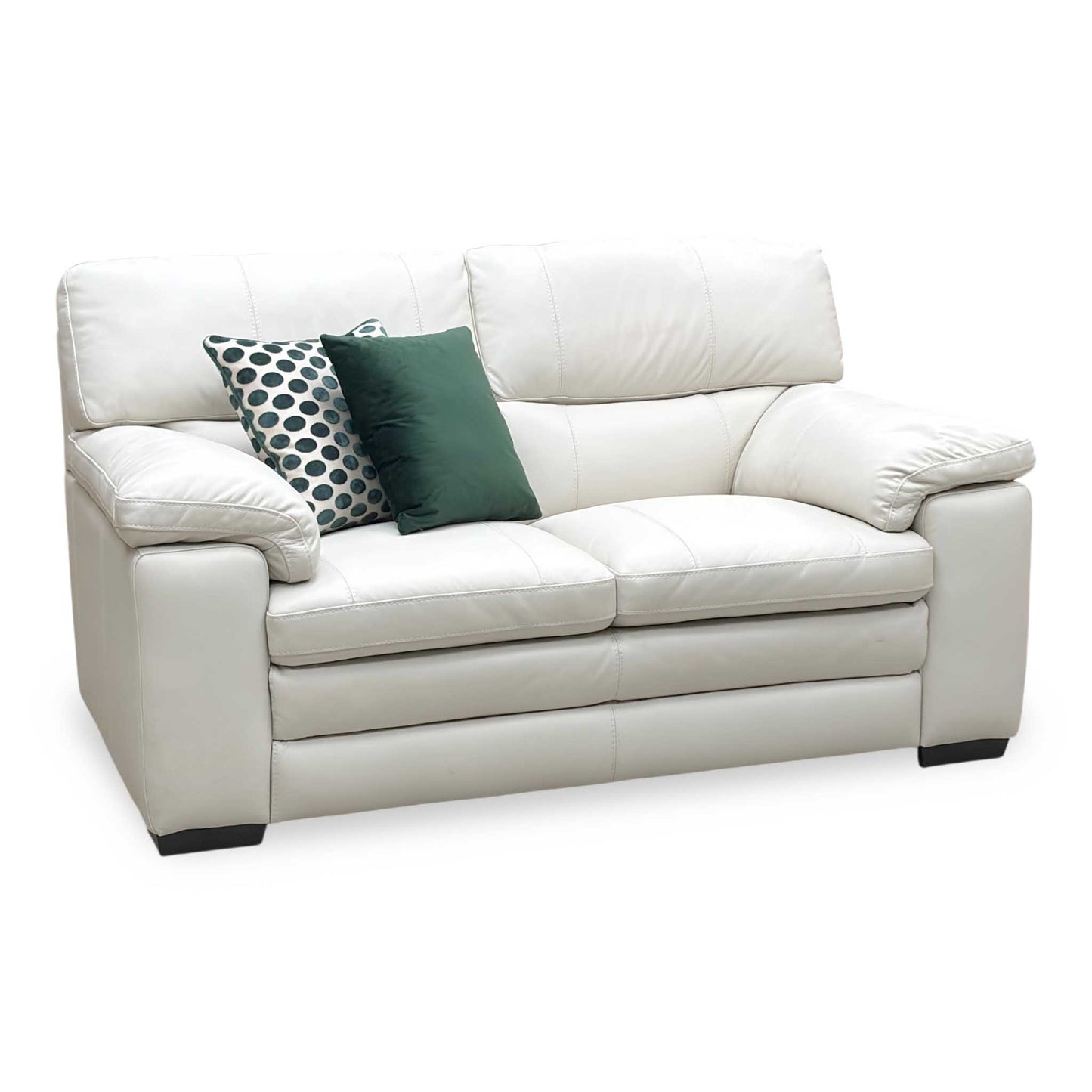 World of Leather 'Cozee' Nw-521e Frost White Pure Premium Leather 2 Seater Sofa