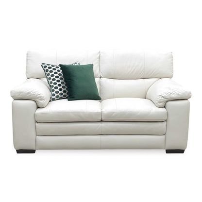 World of Leather 'Cozee' Nw-521e Frost White Pure Premium Leather 2 Seater Sofa