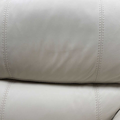 World of Leather 'Cozee' Nw-521e Frost White Pure Premium Leather 2 Seater Sofa