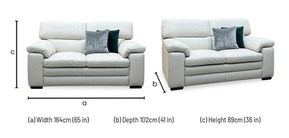 World of Leather 'Cozee' Nw-521e Frost White Pure Premium Leather 2 Seater Sofa