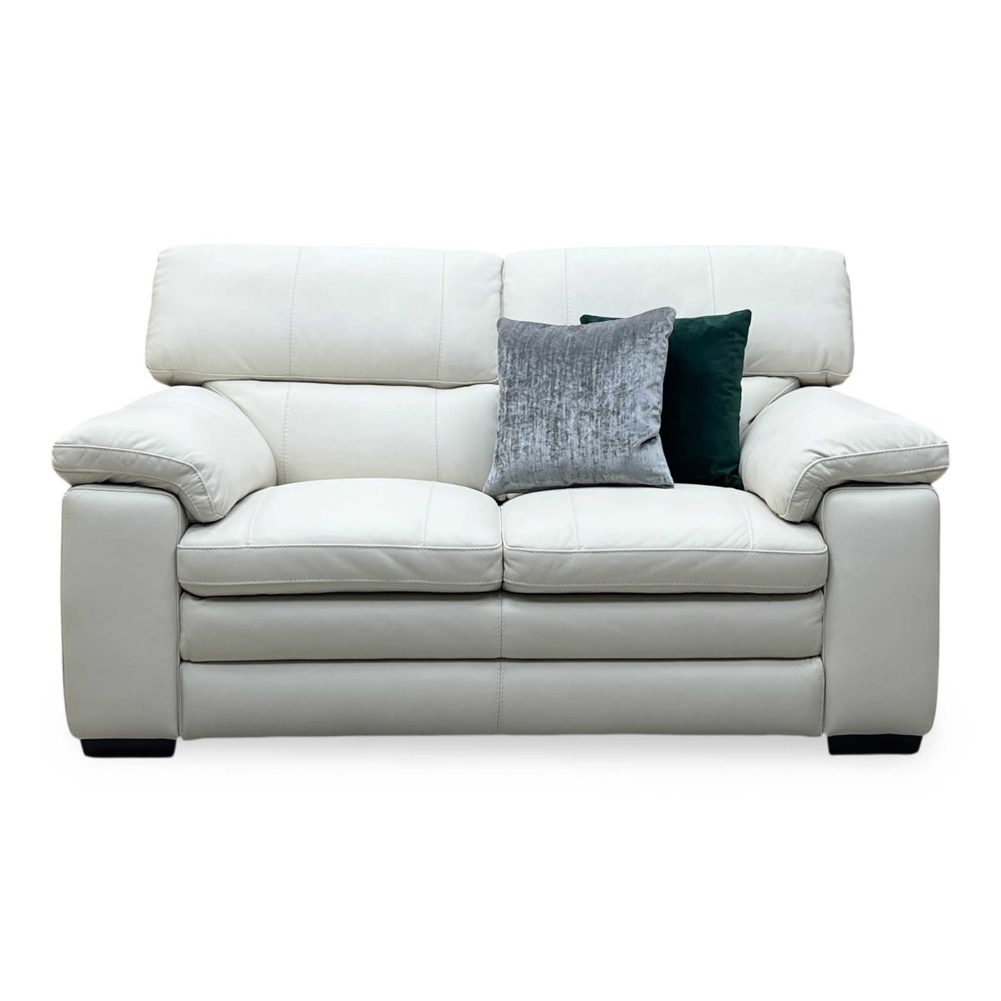 World of Leather 'Cozee' Nw-521e Frost White Pure Premium Leather 2 Seater Sofa