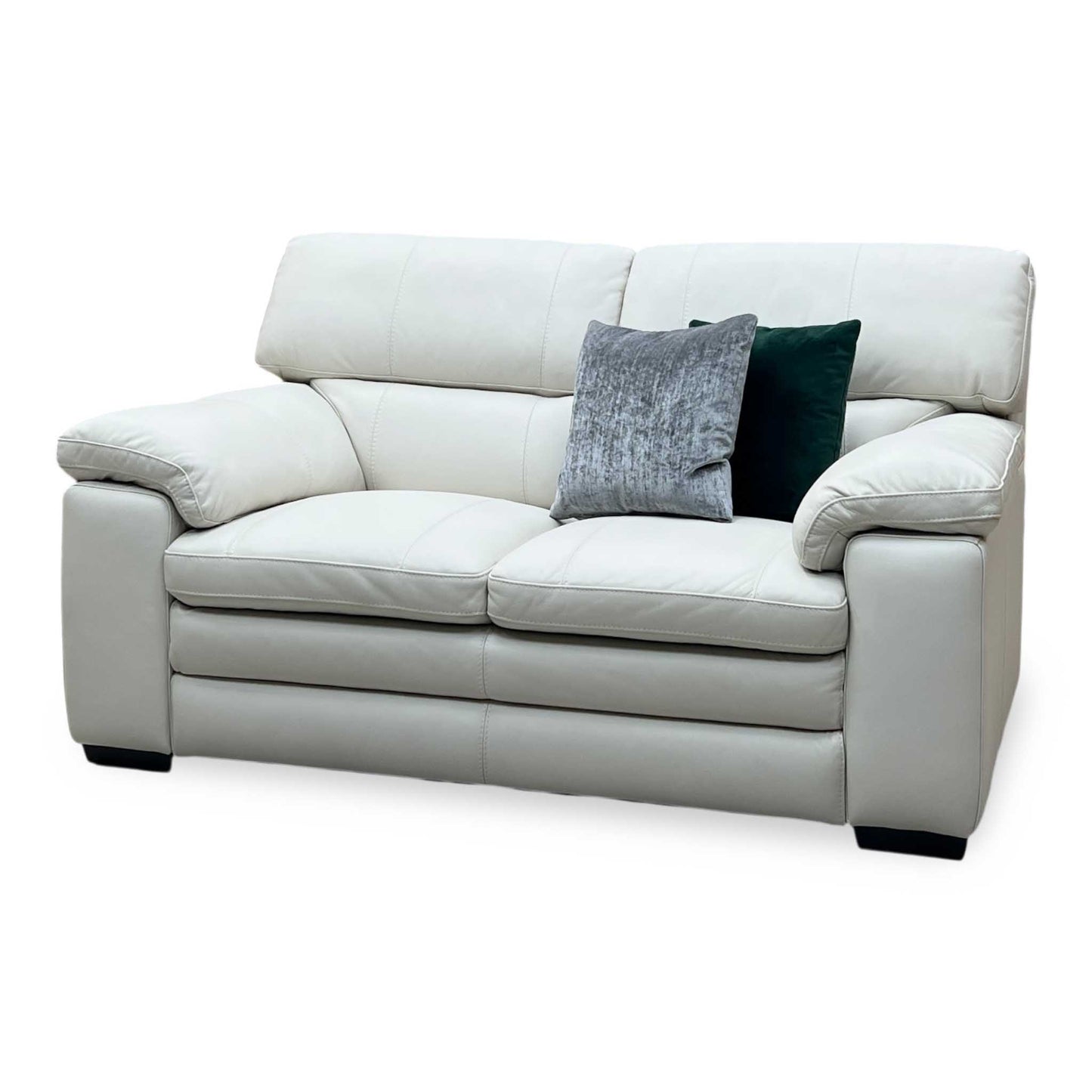 World of Leather 'Cozee' Nw-521e Frost White Pure Premium Leather 2 Seater Sofa
