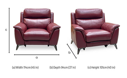 ‘Contempo’ Burgundy Red Leather Power Recliner Chair