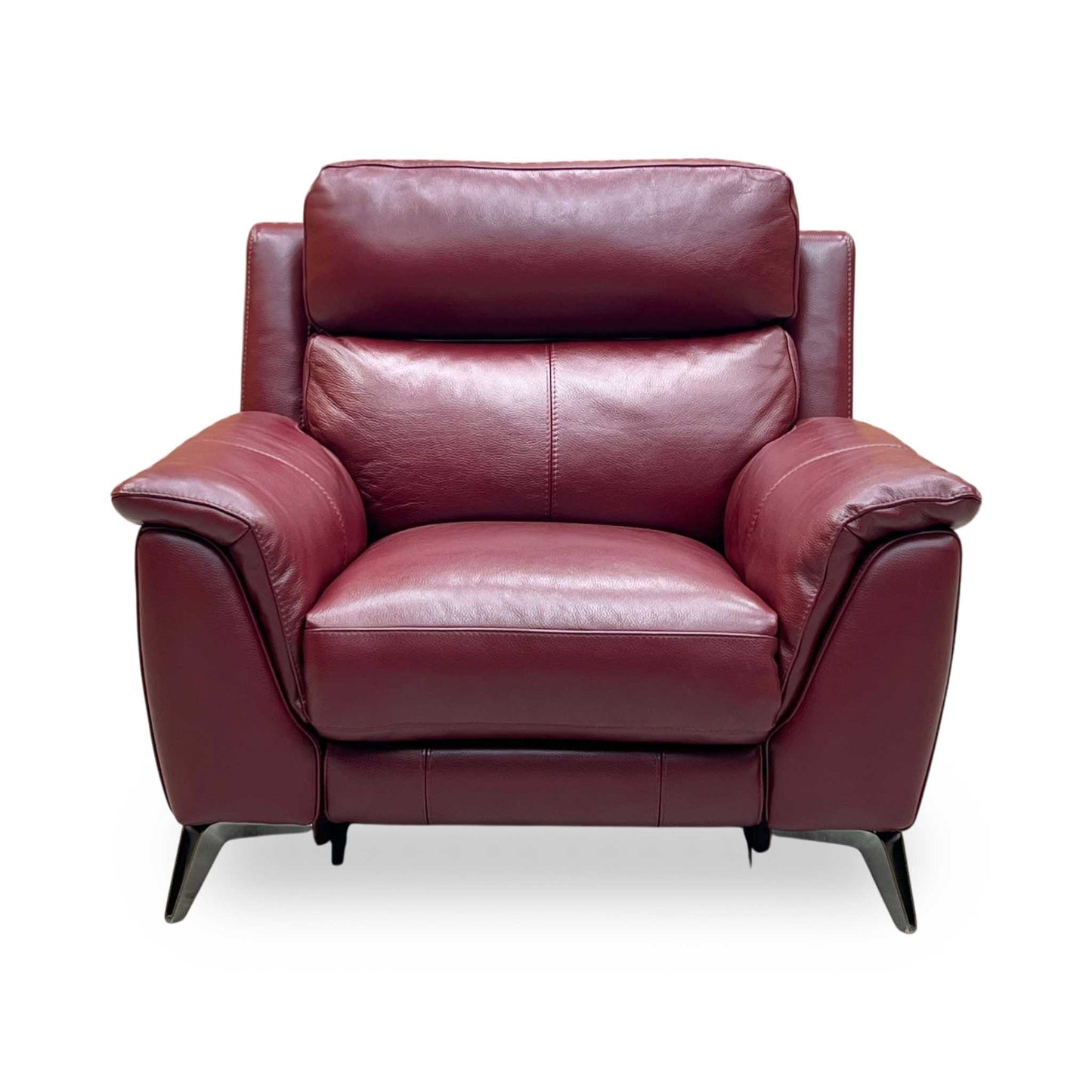 ‘Contempo’ Burgundy Red Leather Power Recliner Chair