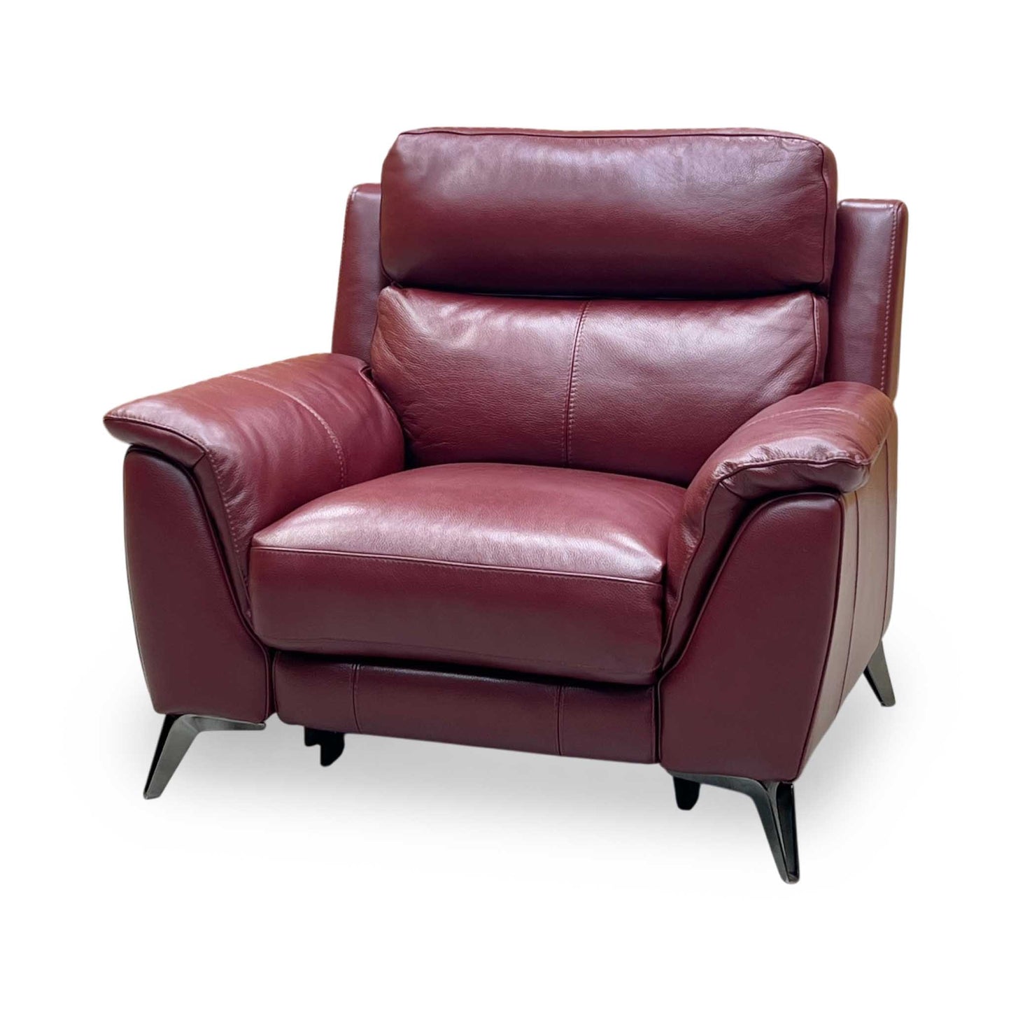 ‘Contempo’ Burgundy Red Leather Power Recliner Chair