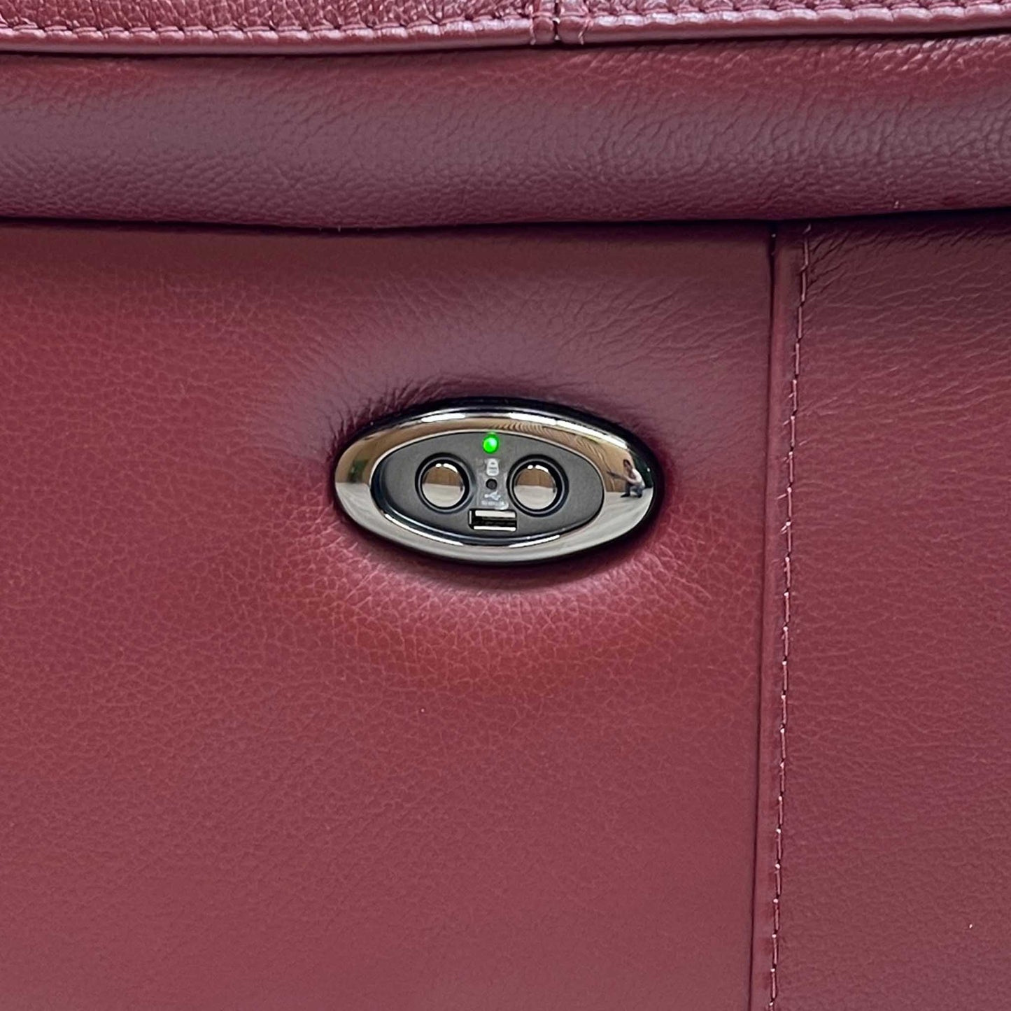 ‘Contempo’ Burgundy Red Leather Power Recliner Chair