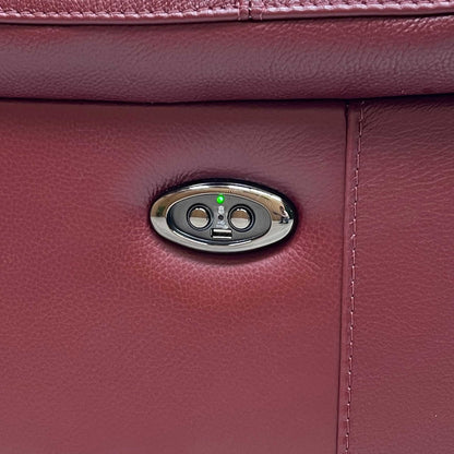 ‘Contempo’ Burgundy Red Leather Power Recliner Chair