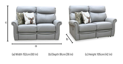 G Plan ‘Avon’ L842 Cambridge Grey Leather 2 Seater Manual Recliner Sofa