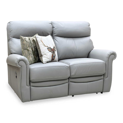 G Plan ‘Avon’ L842 Cambridge Grey Leather 2 Seater Manual Recliner Sofa