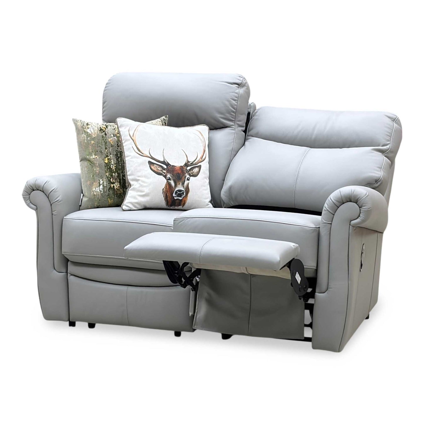 G Plan ‘Avon’ L842 Cambridge Grey Leather 2 Seater Manual Recliner Sofa