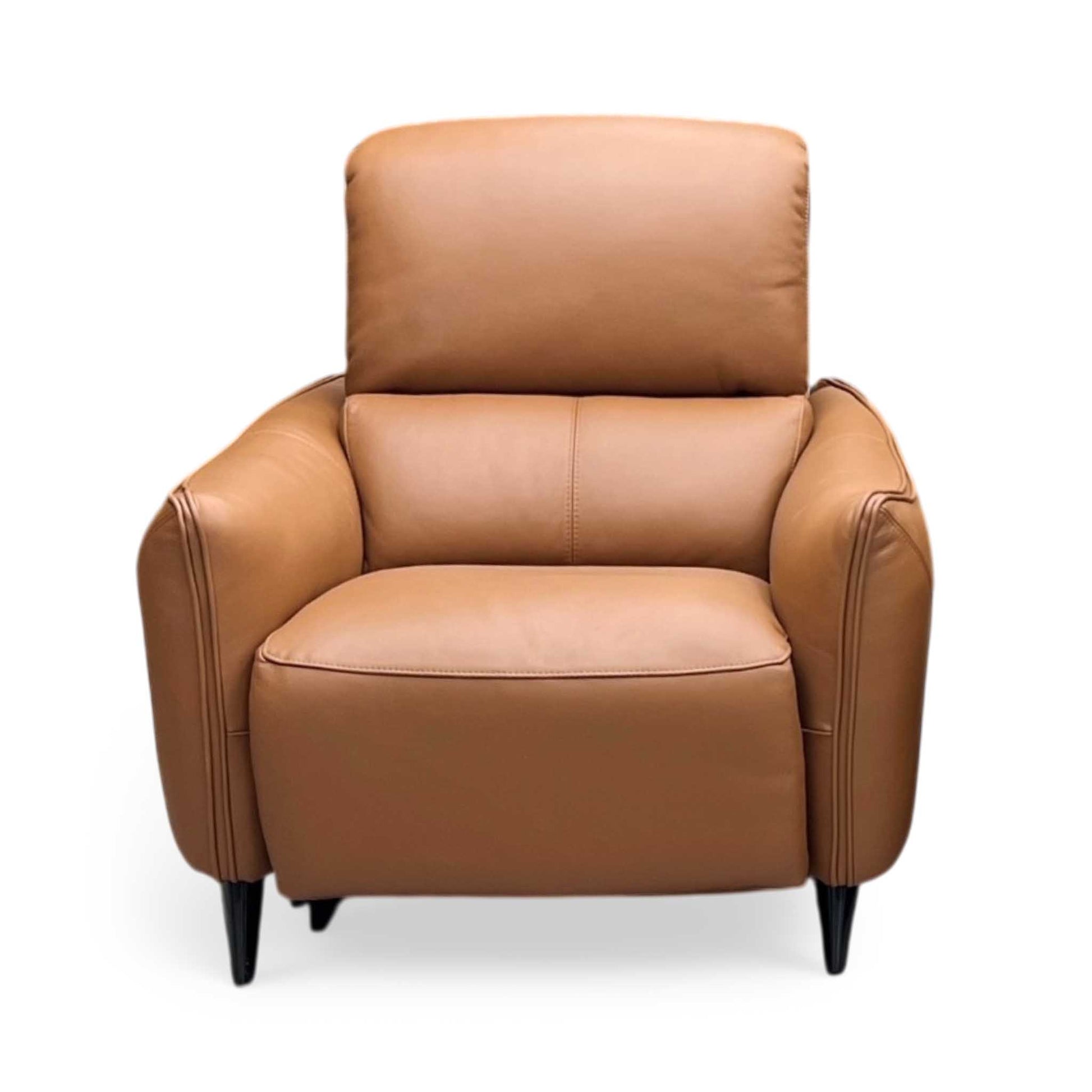 ‘Maddox’ Nn-575e Caramel Brown Leather Power Recliner Chair Furniture Village