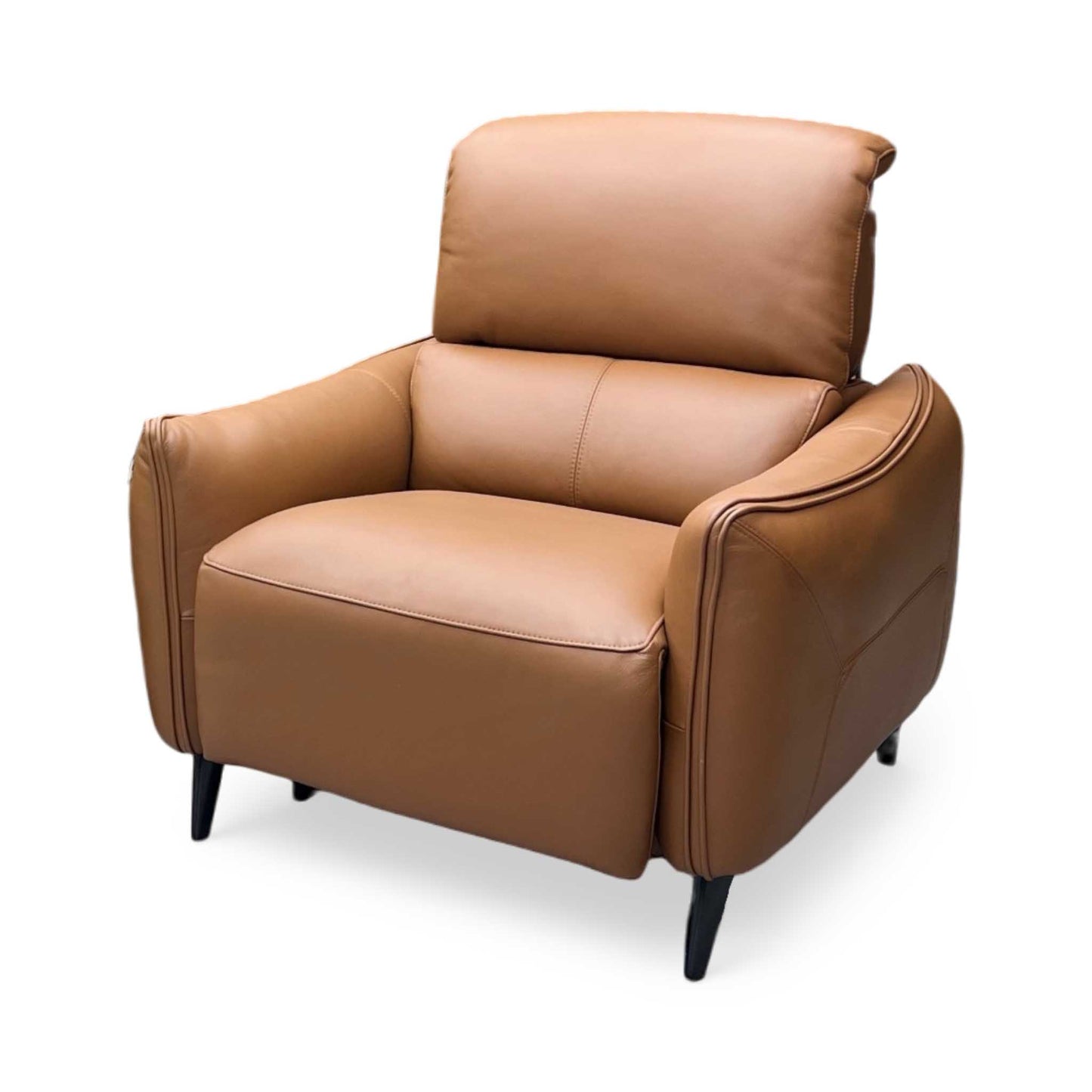 ‘Maddox’ Nn-575e Caramel Brown Leather Power Recliner Chair Furniture Village