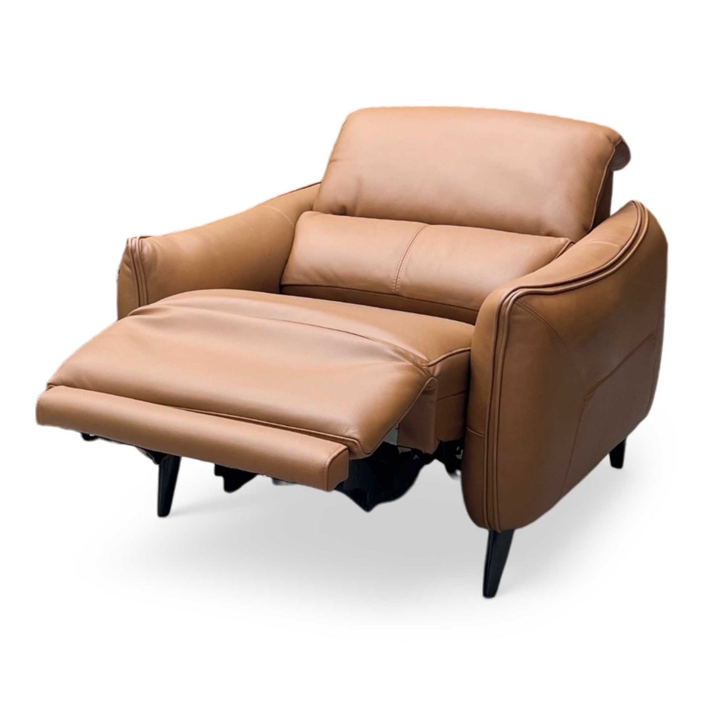 ‘Maddox’ Nn-575e Caramel Brown Leather Power Recliner Chair Furniture Village