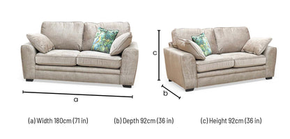‘Chalfont’ Adele Biscuit Brown Linen Fabric 2 Seater Sofa Sofology