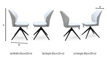 ‘Julio’ G5 Stone Grey Fabric Dining Chairs - Set of 2