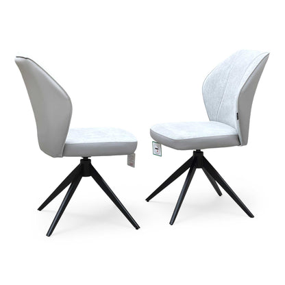 ‘Julio’ G5 Stone Grey Fabric Dining Chairs - Set of 2