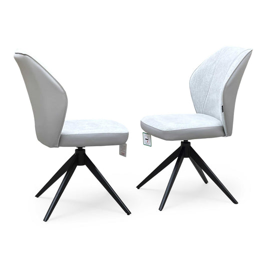 ‘Julio’ G5 Stone Grey Fabric Dining Chairs - Set of 2