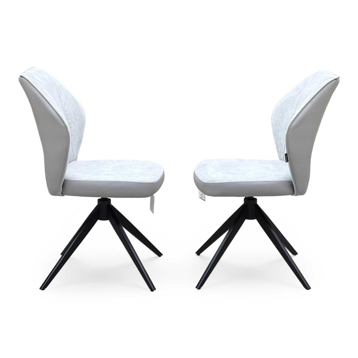 ‘Julio’ G5 Stone Grey Fabric Dining Chairs - Set of 2