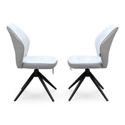 ‘Julio’ G5 Stone Grey Fabric Dining Chairs - Set of 2
