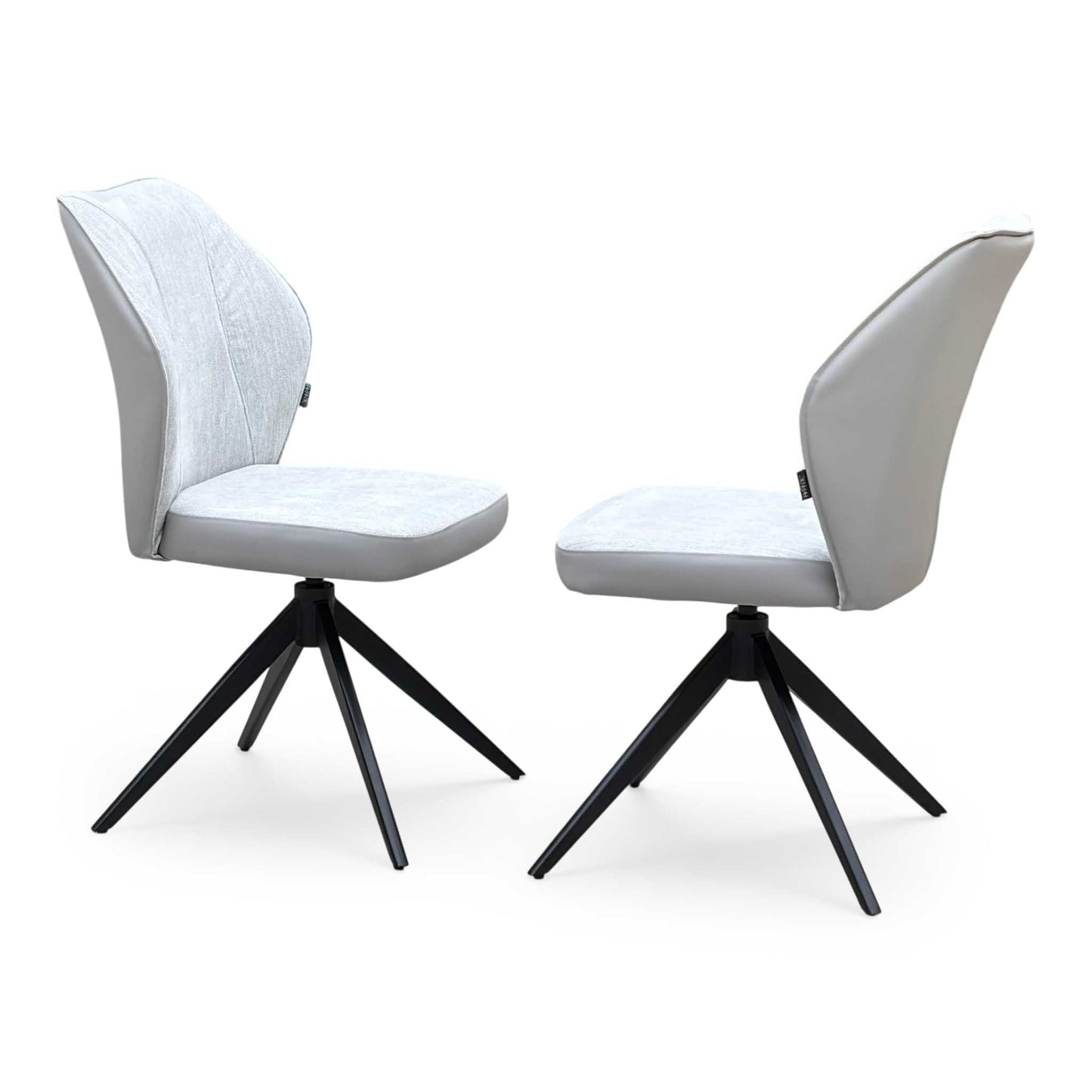 ‘Julio’ G5 Stone Grey Fabric Dining Chairs - Set of 2