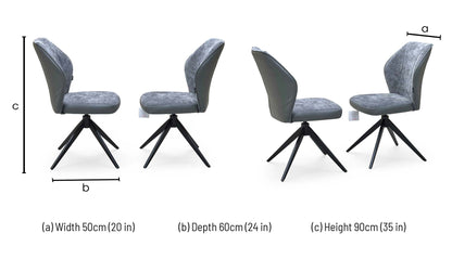 'Julio’ G6 Anthracite Grey Fabric Dining Chairs - Set of 2