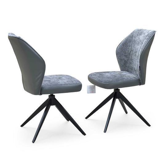 'Julio’ G6 Anthracite Grey Fabric Dining Chairs - Set of 2