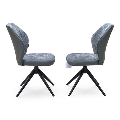 'Julio’ G6 Anthracite Grey Fabric Dining Chairs - Set of 2