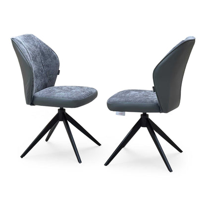 'Julio’ G6 Anthracite Grey Fabric Dining Chairs - Set of 2