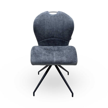 'Raul' Anthracite Grey Fabric Swivel Dining Chair Furniture Village