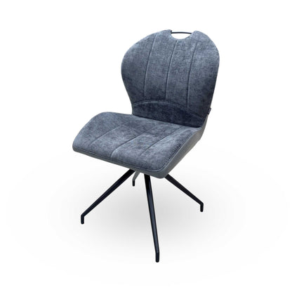 'Raul' Anthracite Grey Fabric Swivel Dining Chair Furniture Village