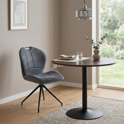 'Raul' Anthracite Grey Fabric Swivel Dining Chair Furniture Village
