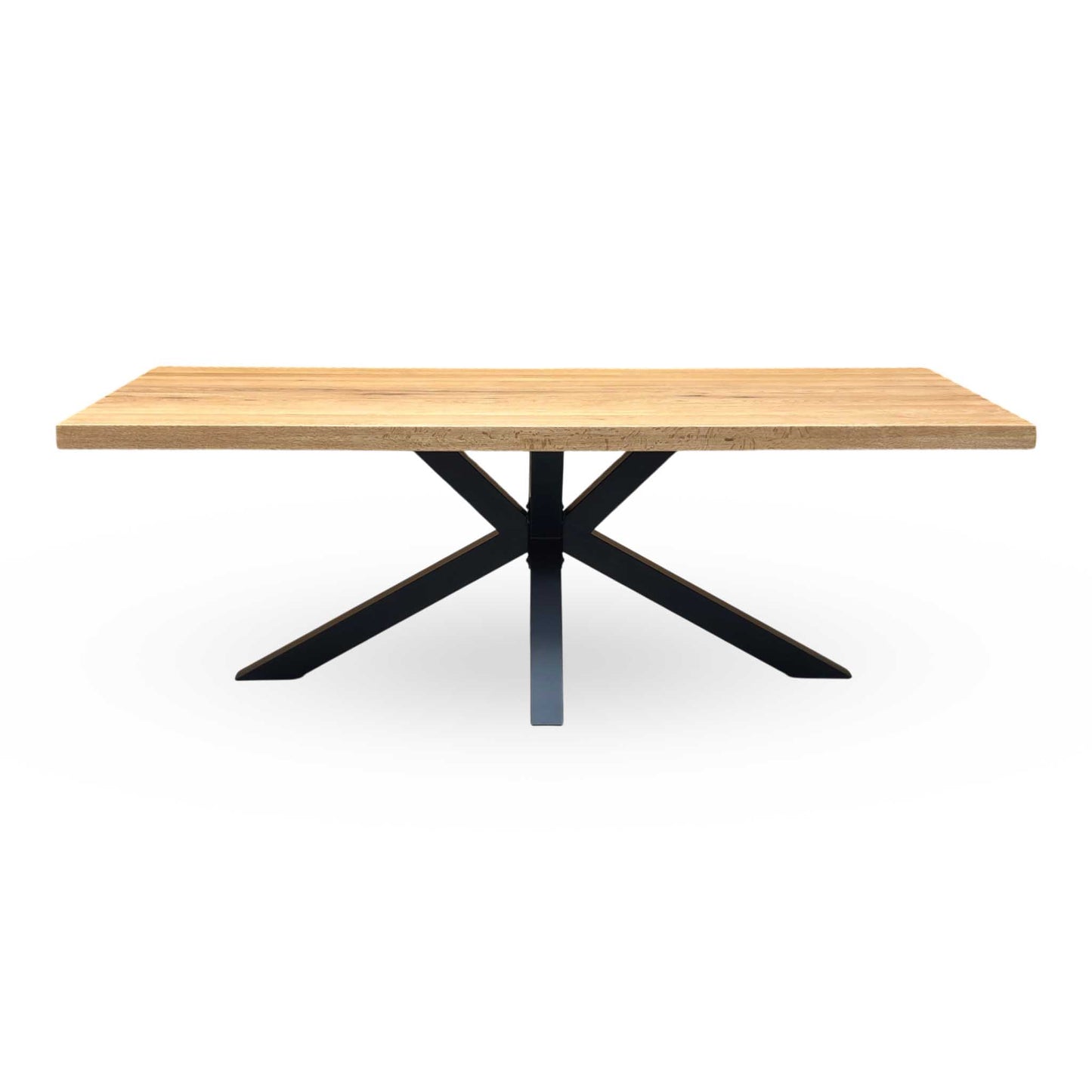 Bodahl ‘Terra’ 1 Oil Solid Oak Straight Top 220cm Dining Table with Metal Star Base Furniture Village