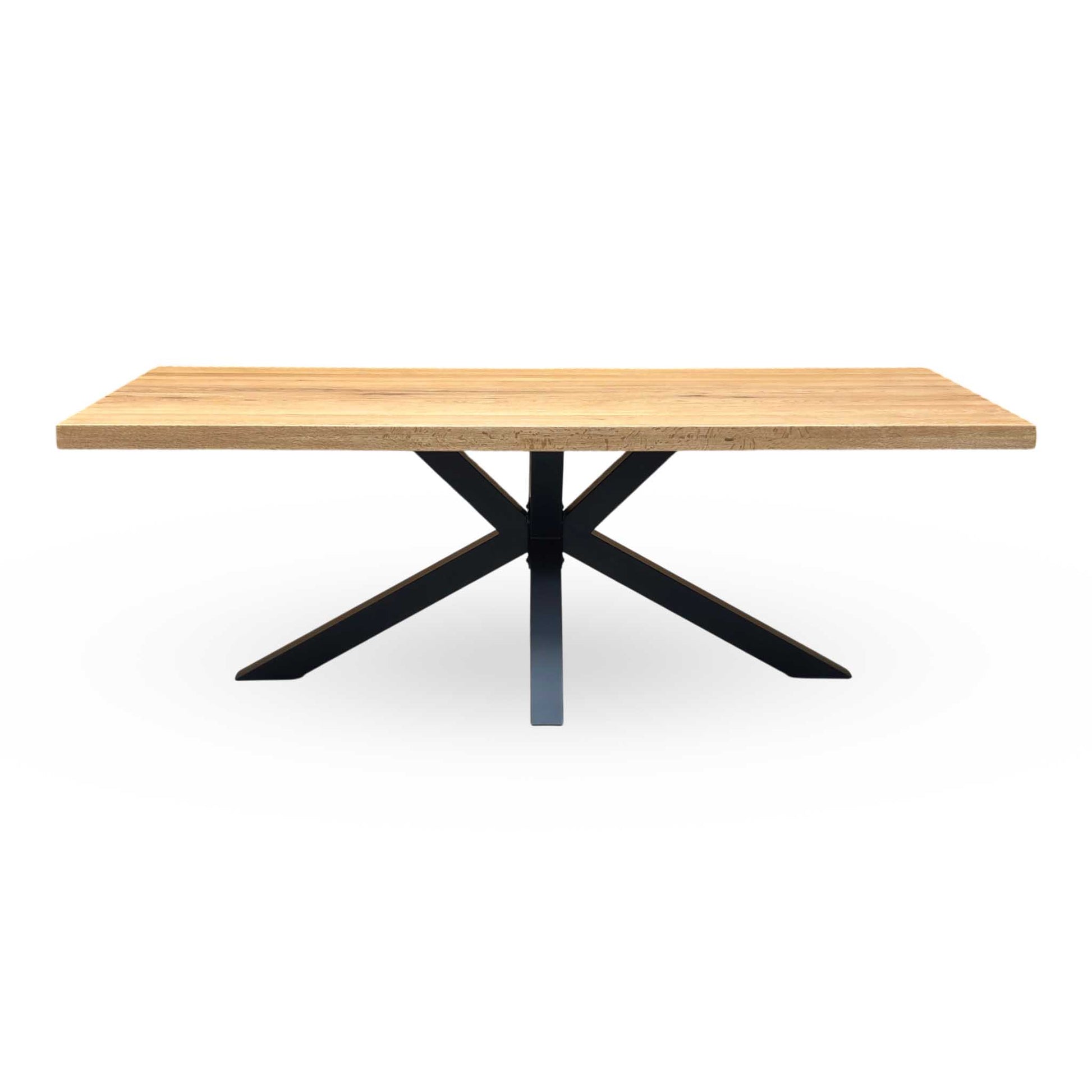 Bodahl ‘Terra’ 1 Oil Solid Oak Straight Top 220cm Dining Table with Metal Star Base Furniture Village