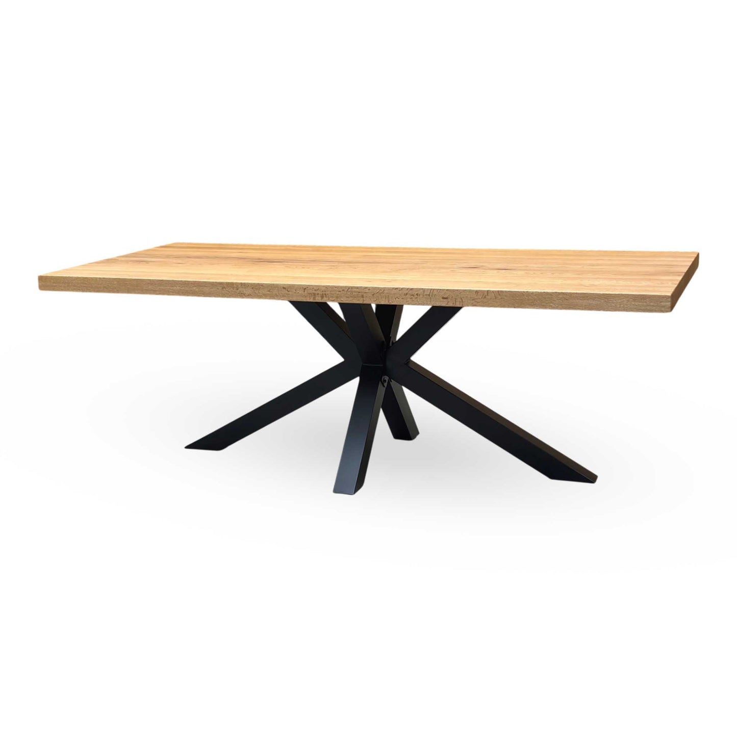 Bodahl ‘Terra’ 1 Oil Solid Oak Straight Top 220cm Dining Table with Metal Star Base Furniture Village