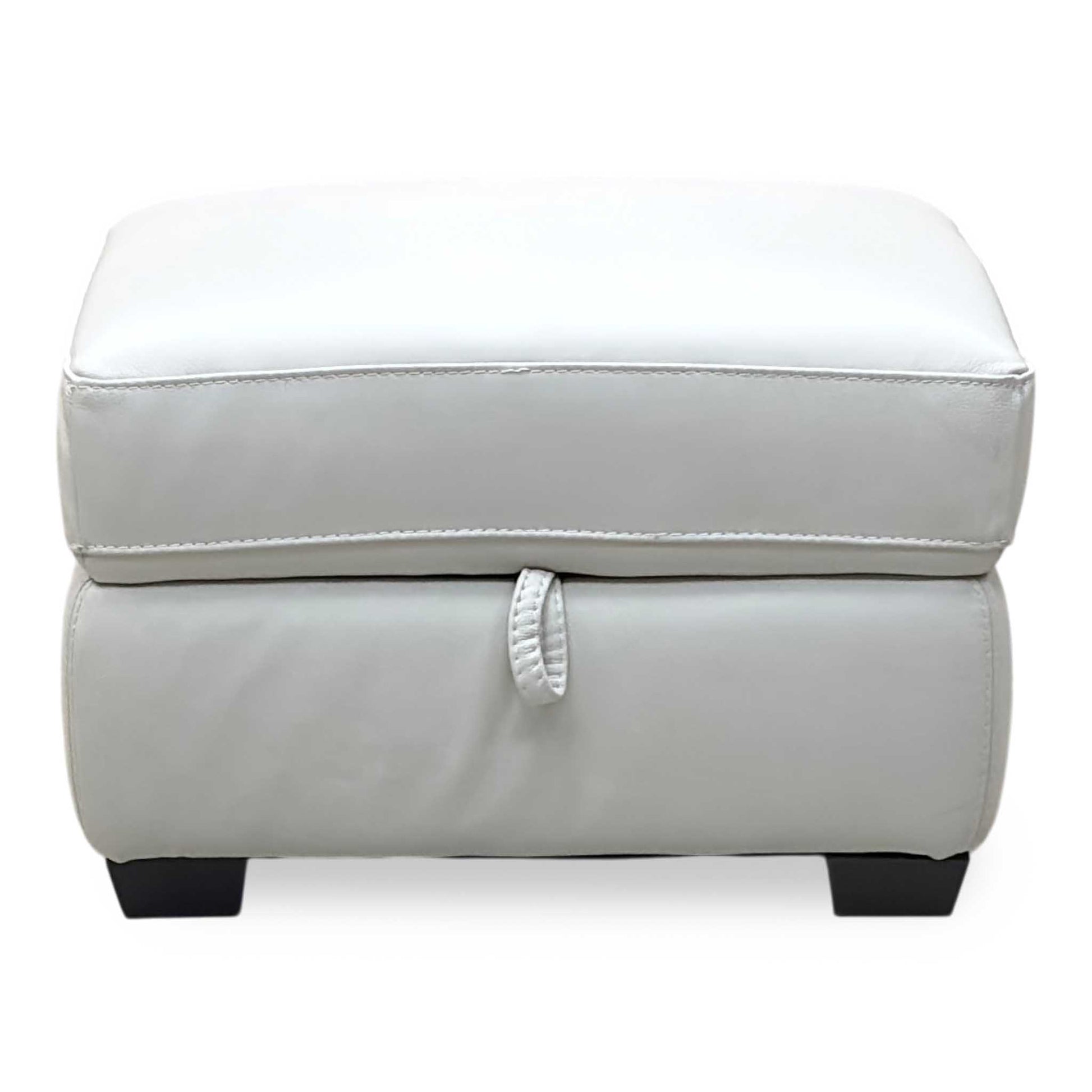 World of Leather ‘Nixon’ Nc-156e Frost White Leather Storage Footstool Furniture Village