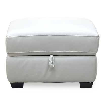 World of Leather ‘Nixon’ Nc-156e Frost White Leather Storage Footstool Furniture Village