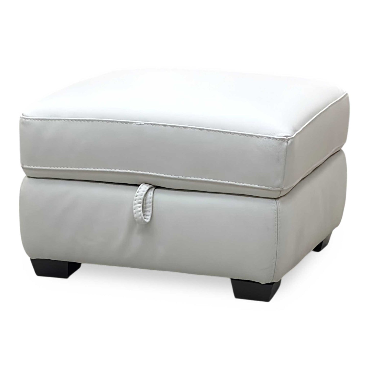 World of Leather ‘Nixon’ Nc-156e Frost White Leather Storage Footstool Furniture Village