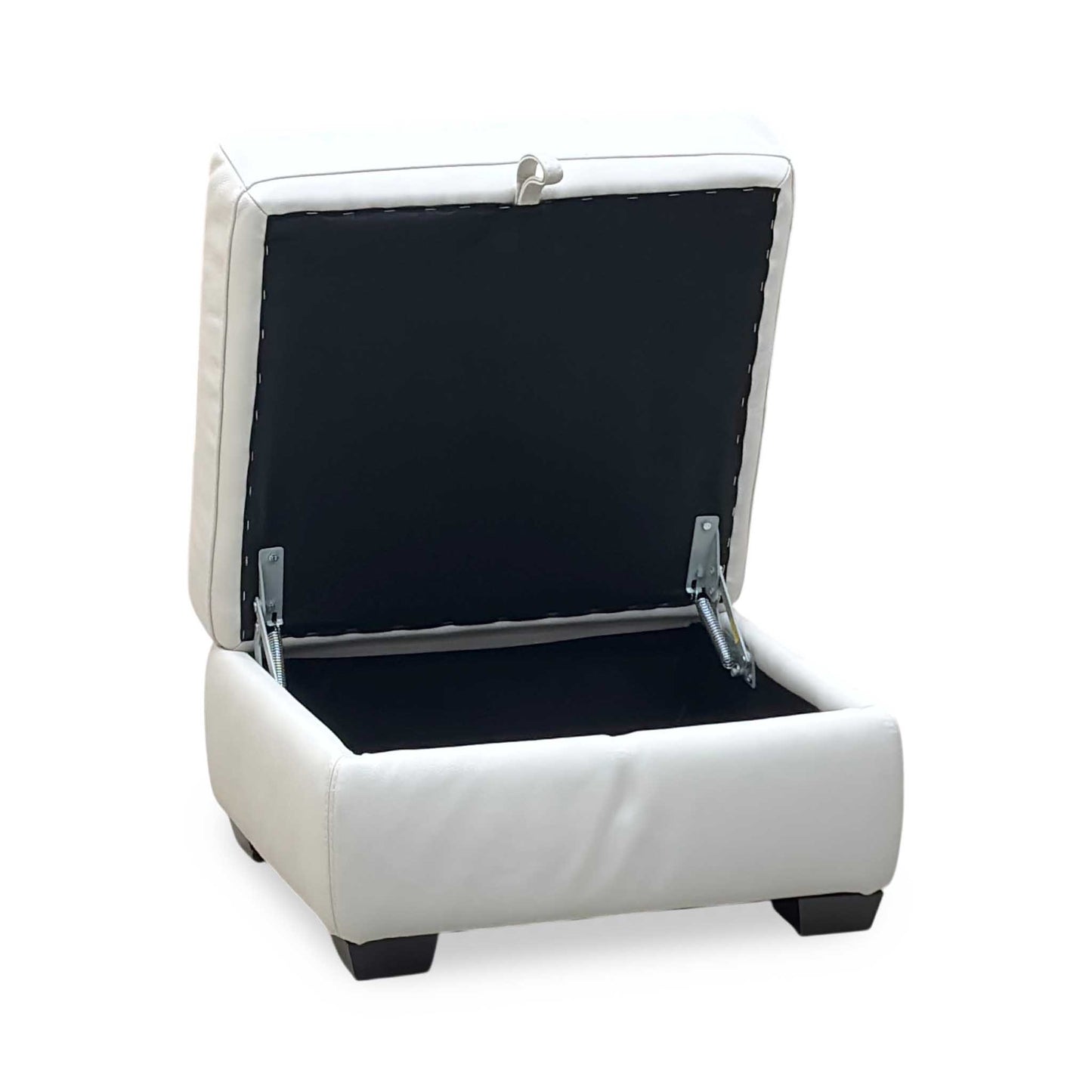World of Leather ‘Nixon’ Nc-156e Frost White Leather Storage Footstool Furniture Village