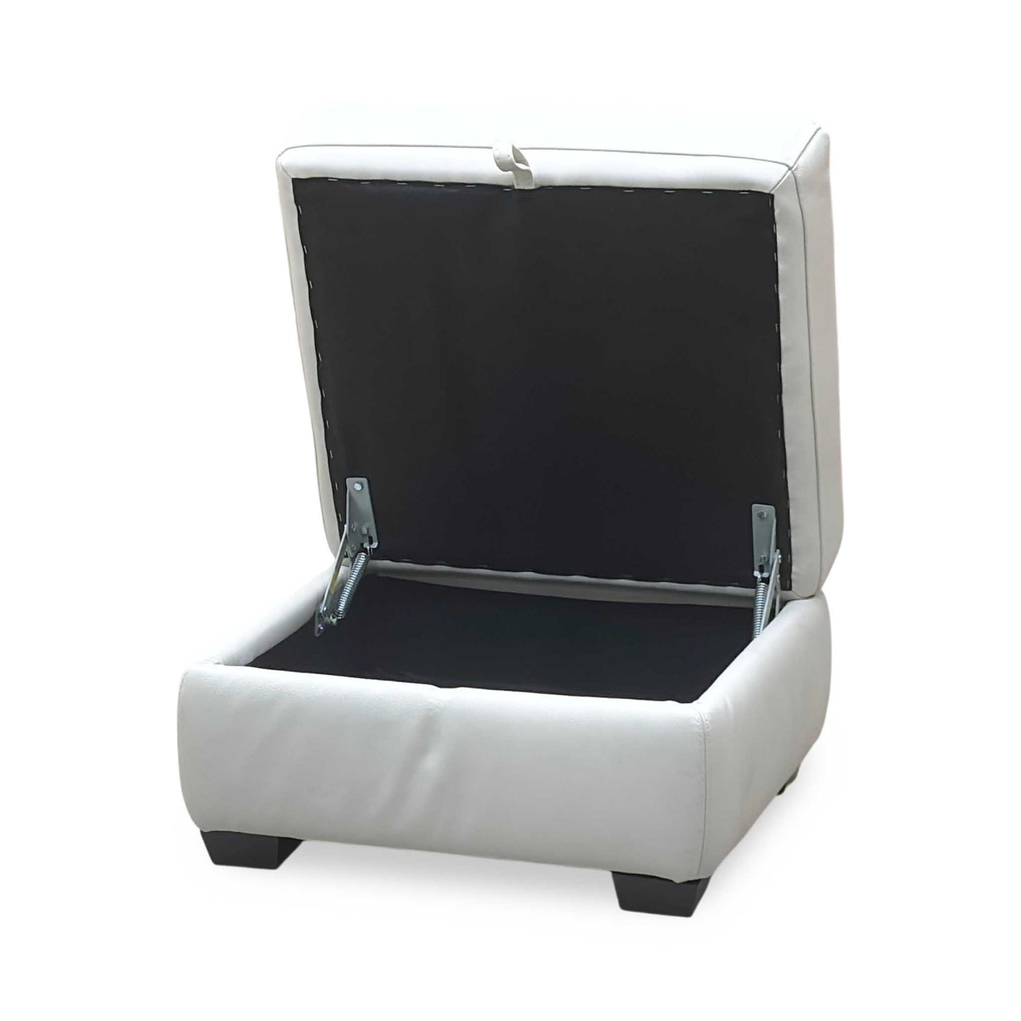 World of Leather ‘Nixon’ Nc-156e Frost White Leather Storage Footstool Furniture Village