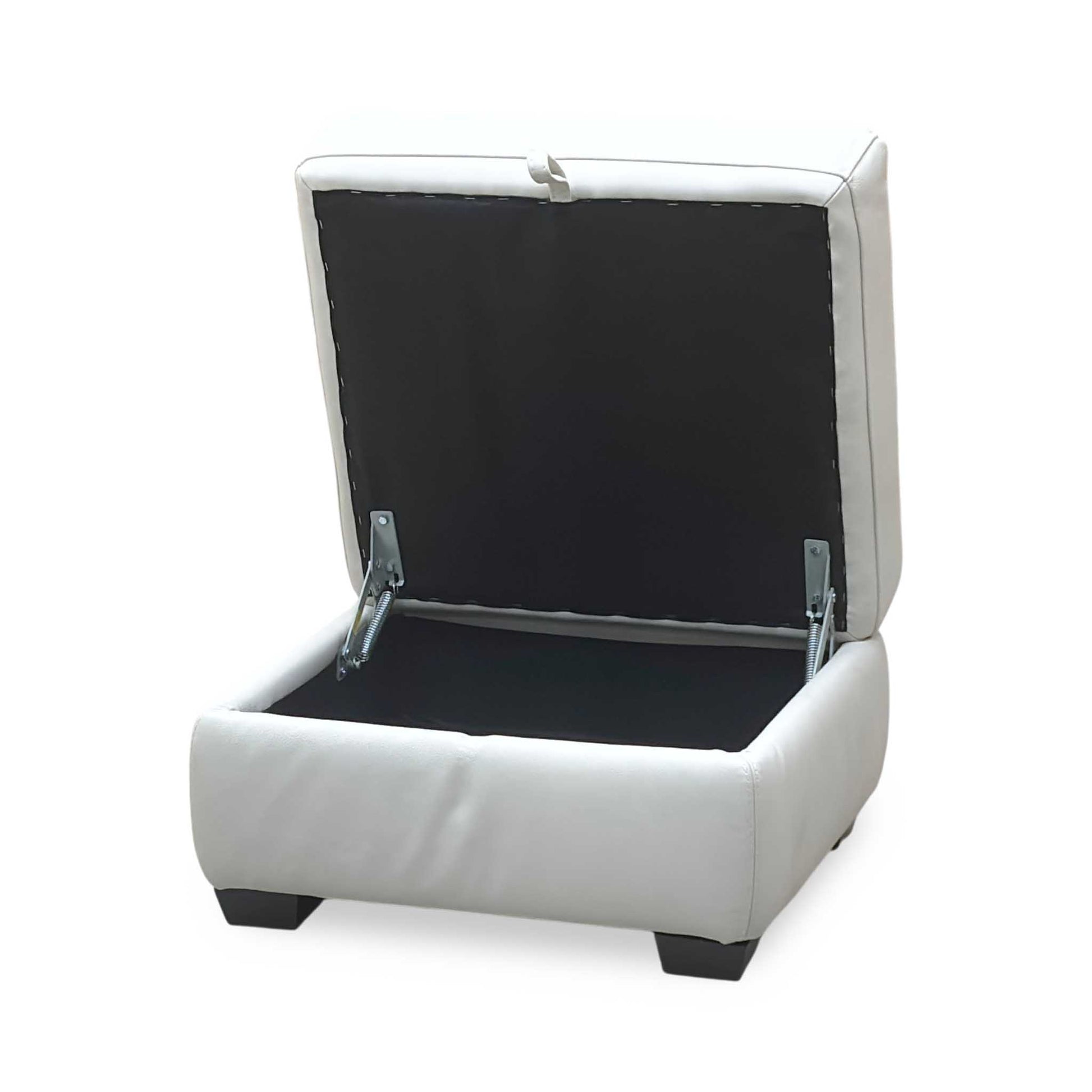 World of Leather ‘Nixon’ Nc-156e Frost White Leather Storage Footstool Furniture Village