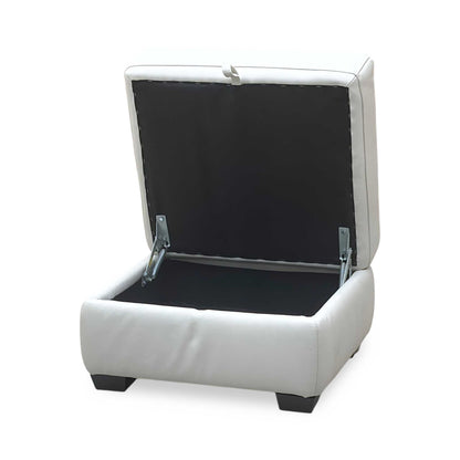 World of Leather ‘Nixon’ Nc-156e Frost White Leather Storage Footstool Furniture Village