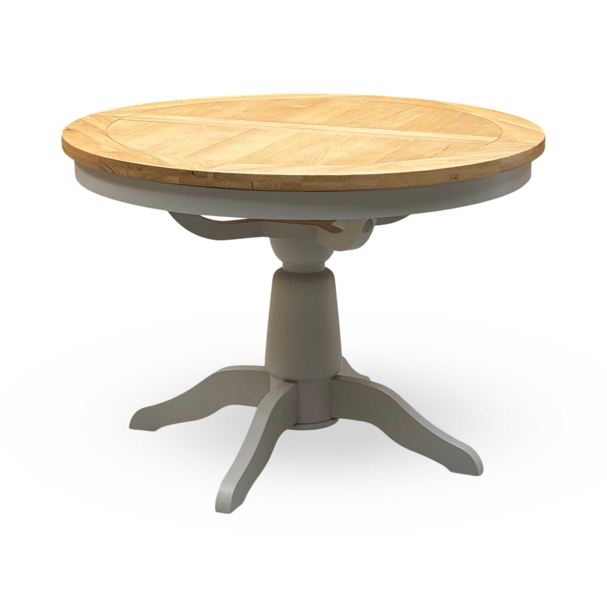 ‘Lewis’ Natural Oak Round Pedestal Butterfly Extending Dining Table Furniture Village